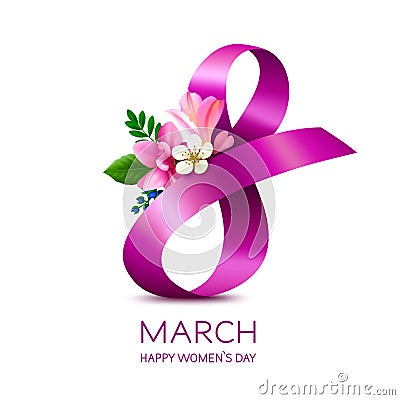 848 March - Happy Womenâ€™s Day greeting card. Vector Illustration